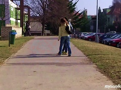 19yo Amateur Girls Walk Home From School, Kiss And Lick Pussy